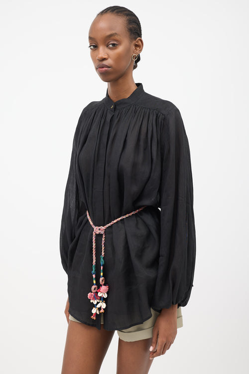 Zimmermann Ramie Belted Tunic Top