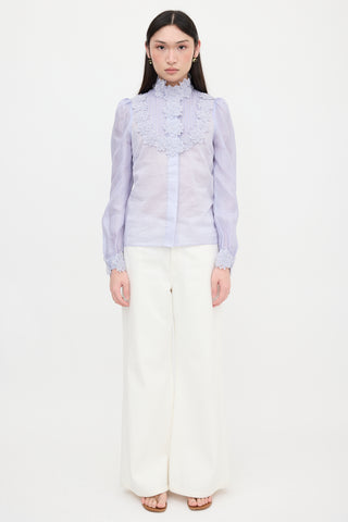 Zimmermann Ramie Appliqué Blouse