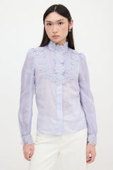 Zimmermann Ramie Appliqué Blouse