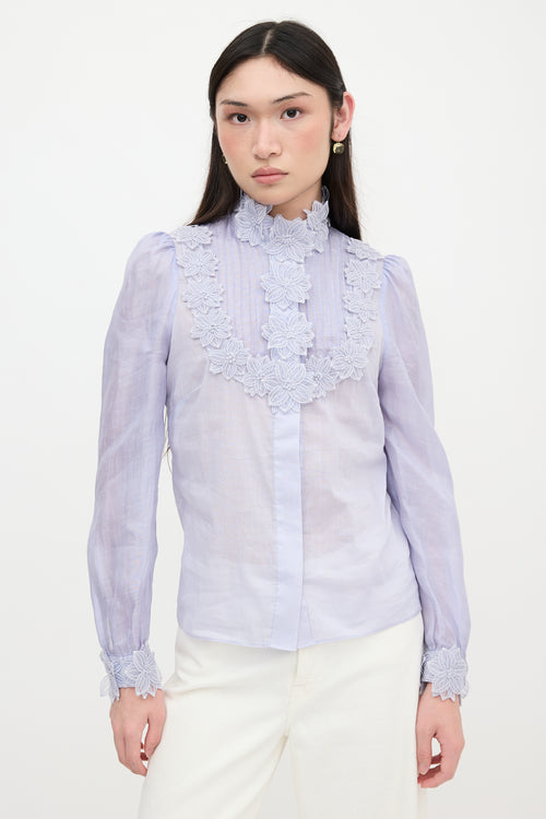 Zimmermann Ramie Appliqué Blouse