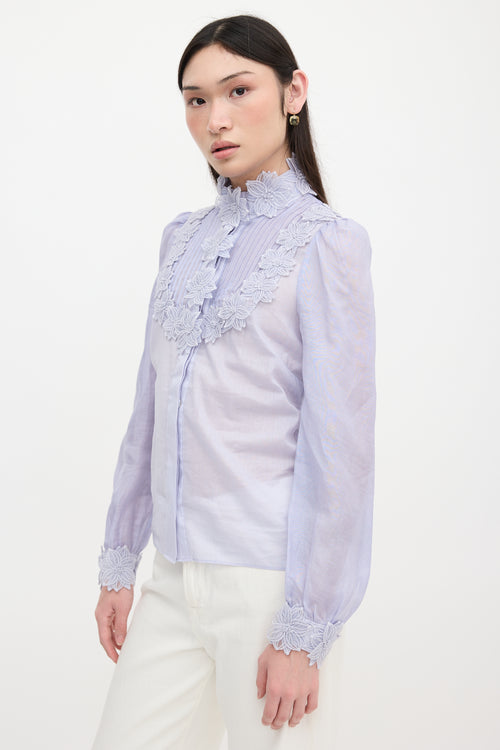 Zimmermann Ramie Appliqué Blouse
