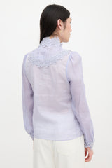 Zimmermann Ramie Appliqué Blouse