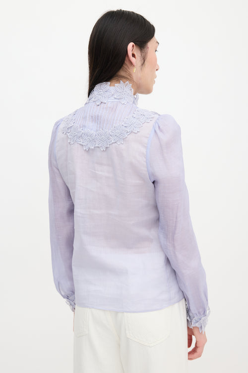 Zimmermann Ramie Appliqué Blouse
