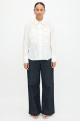 Zimmermann Ramie Crochet Trimmed Shirt