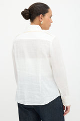 Zimmermann Ramie Crochet Trimmed Shirt