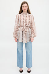 Zimmermann Ramie Printed Bellitude Blouse