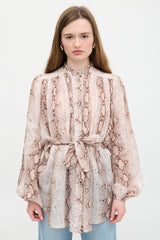 Zimmermann Ramie Printed Bellitude Blouse