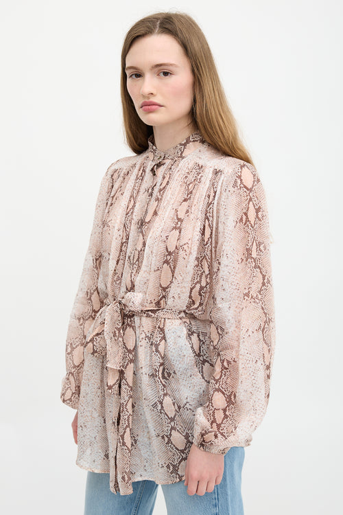 Zimmermann Ramie Printed Bellitude Blouse