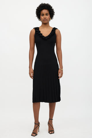 Zimmermann Ruffled Ribbed Knit Dress
