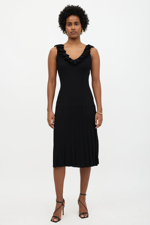 Zimmermann Ruffled Ribbed Knit Dress