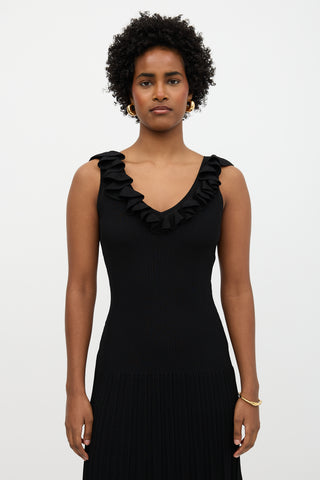 Zimmermann Ruffled Ribbed Knit Dress