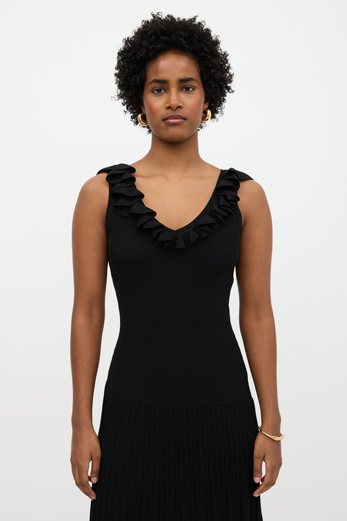 Zimmermann Ruffled Ribbed Knit Dress