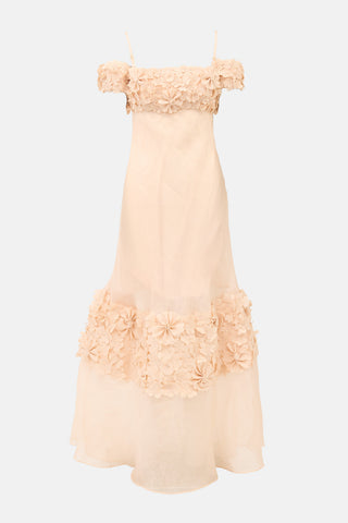 Zimmermann SS 2024 Linen Floral Appliqué Dress