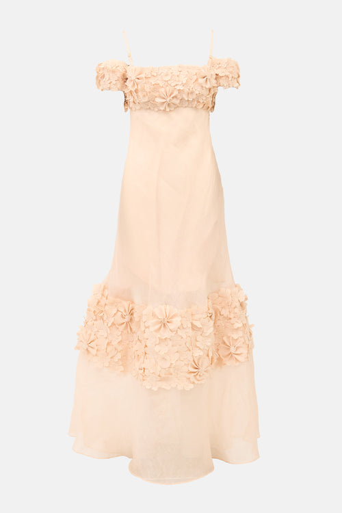 Zimmermann SS 2024 Linen Floral Appliqué Dress