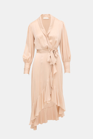 Zimmermann Silk Satin Wrap Dress