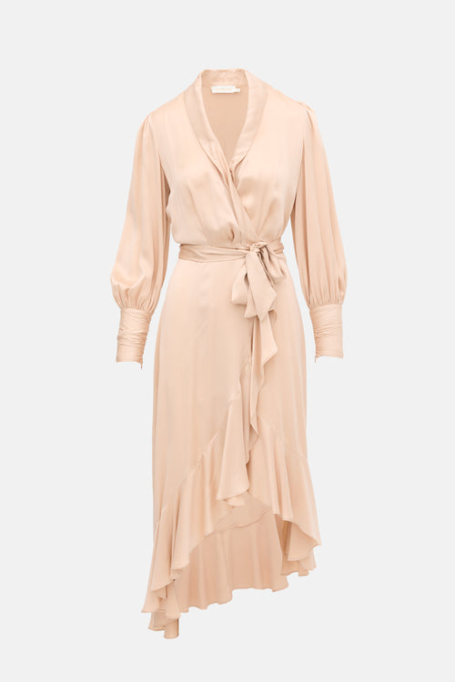 Zimmermann Silk Satin Wrap Dress