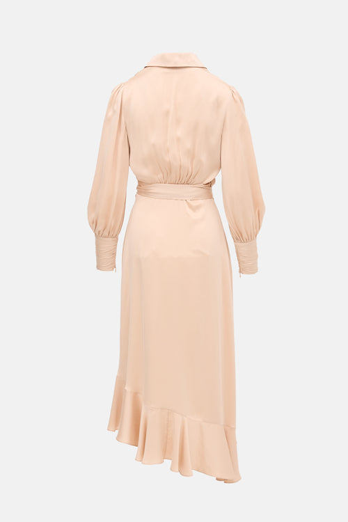 Zimmermann Silk Satin Wrap Dress
