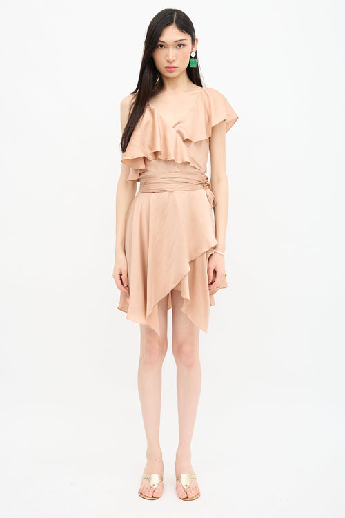 Zimmermann Silk Sueded Asymmetric Wrap Dress