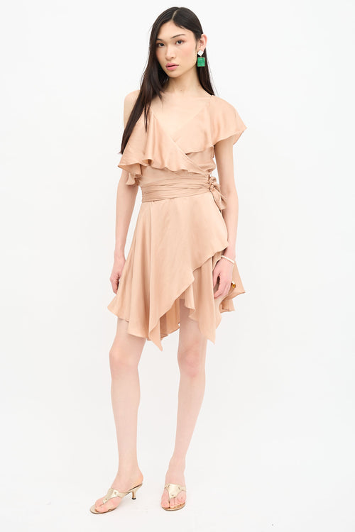 Zimmermann Silk Sueded Asymmetric Wrap Dress