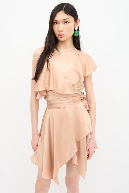 Zimmermann Silk Sueded Asymmetric Wrap Dress