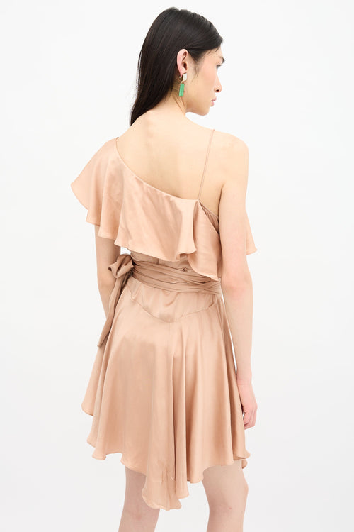 Zimmermann Silk Sueded Asymmetric Wrap Dress