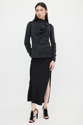 Zimmermann Silk Charmeuse Tie Collar Blouse