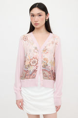 Zimmermann Silk Floral & Cashmere Cardigan