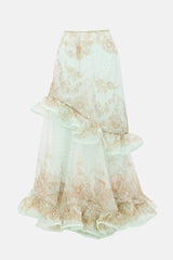 Zimmermann Silk Sheer Paisley Maxi Skirt