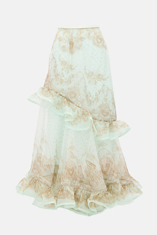 Zimmermann Silk Sheer Paisley Maxi Skirt