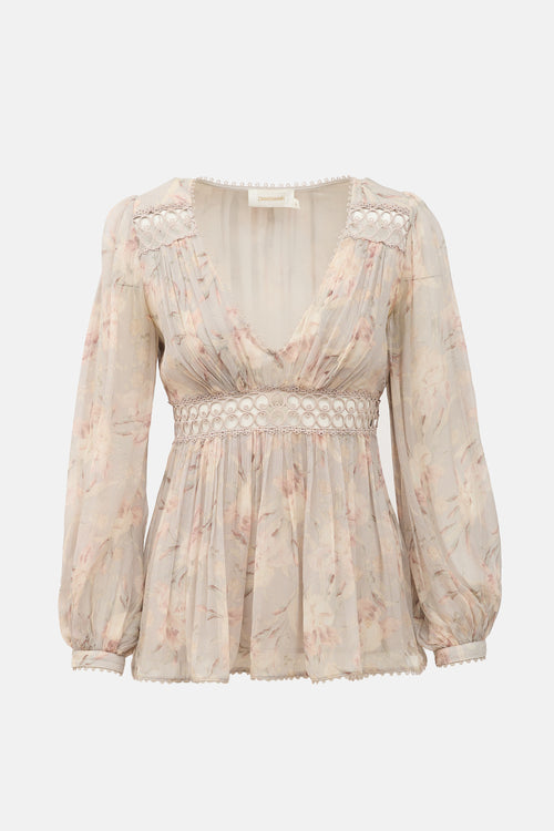 Zimmermann Silk Iris Eyelet Blouse
