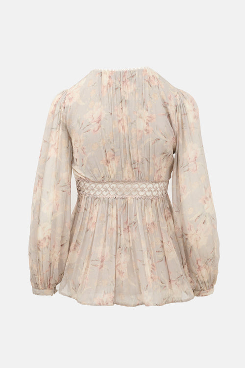 Zimmermann Silk Iris Eyelet Blouse