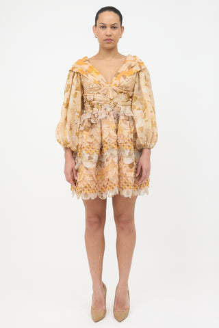 Zimmermann Silk & Linen Printed Tempo Dress