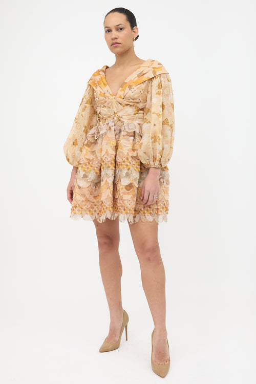 Zimmermann Silk & Linen Printed Tempo Dress