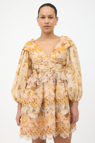 Zimmermann Silk & Linen Printed Tempo Dress