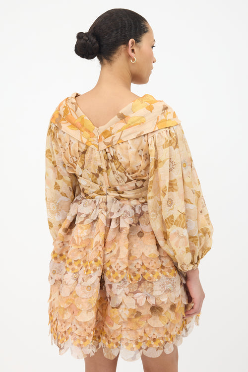 Zimmermann Silk & Linen Printed Tempo Dress