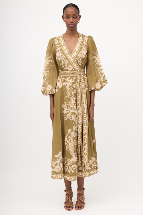 Zimmermann Voile Floral Anneke Wrap Dress