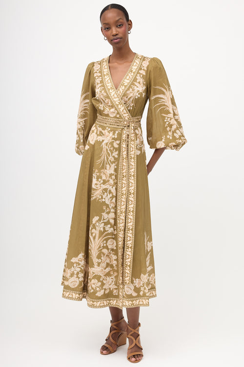 Zimmermann Voile Floral Anneke Wrap Dress