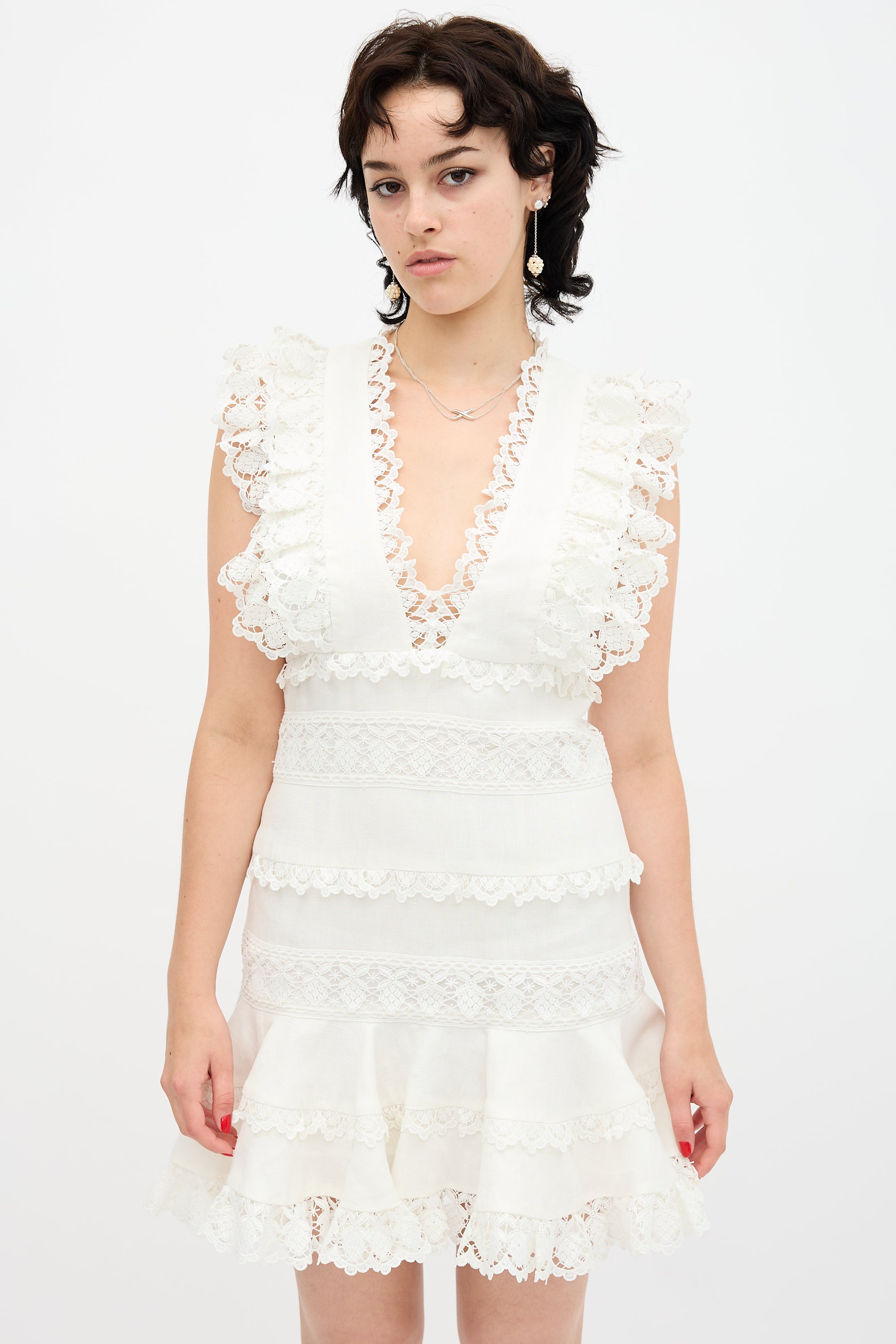 Zimmermann // Wayfarer Flutter Lace Dress VSP Consignment Zimmermann // Wayfarer Flutter Lace Dress VSP Consignment