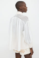 Zimmermann White & Beige Panelled Button Up Co-Ord Set