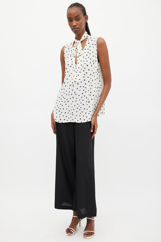 Zimmermann White & Black Silk Dots Blouse