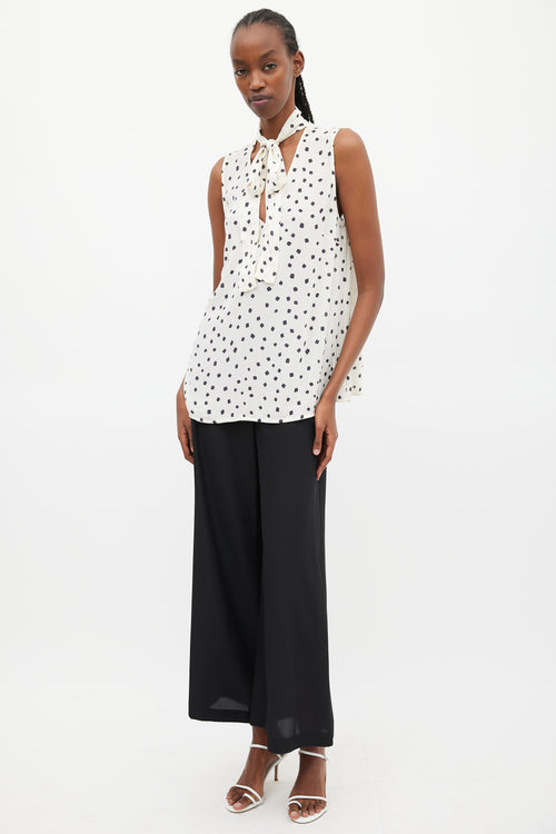 Zimmermann White & Black Silk Dots Blouse