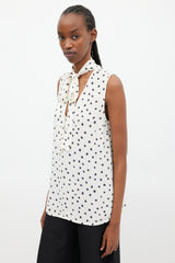 Zimmermann White & Black Silk Dots Blouse