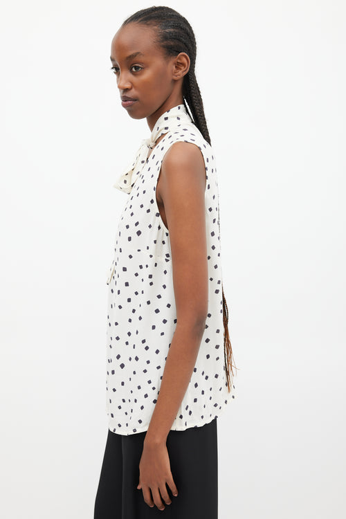Zimmermann White & Black Silk Dots Blouse