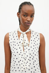 Zimmermann White & Black Silk Dots Blouse