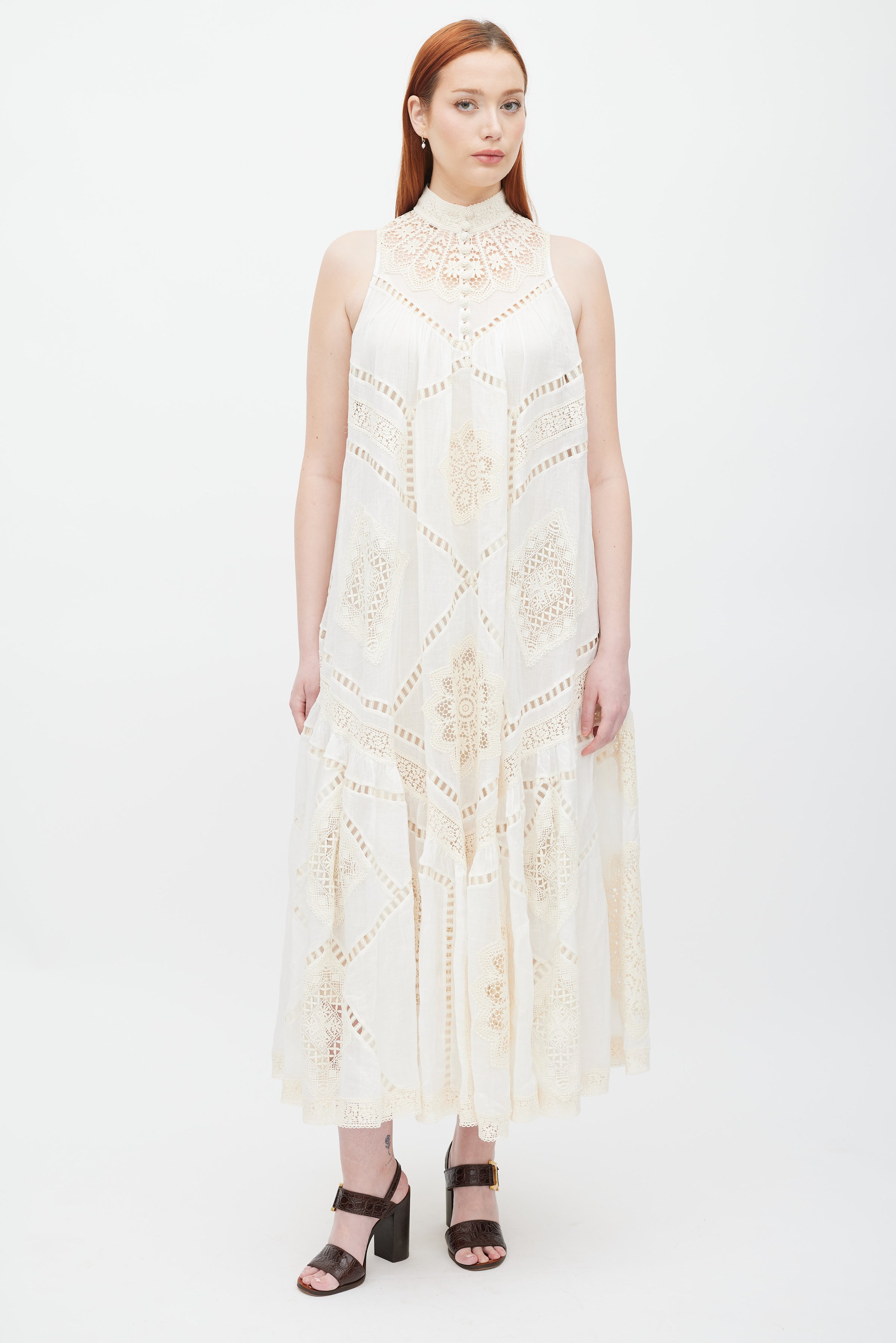 Zimmermann // Ivory Jude Crochet Trim Midi Dress – VSP Consignment Zimmermann // Ivory Jude Crochet Trim Midi Dress – VSP Consignment