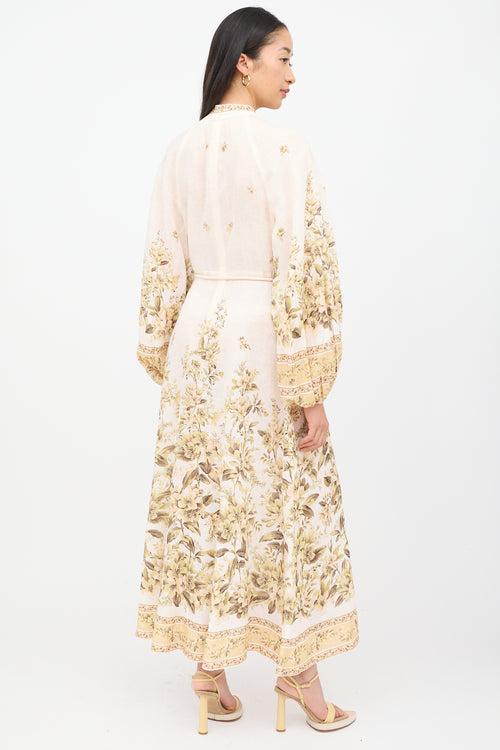 Zimmermann White Floral Long Sleeve Dress