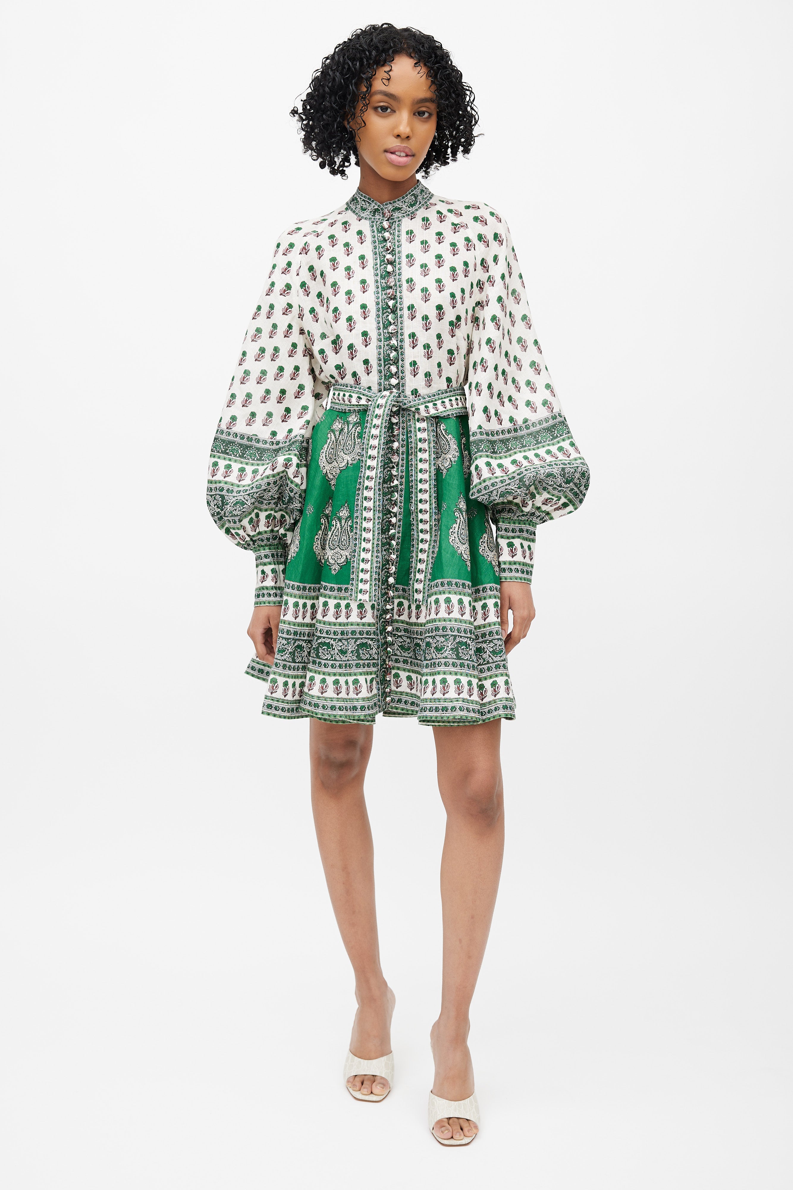 Zimmermann // White & Green Linen Amari Floral Dress – VSP Consignment Zimmermann // White & Green Linen Amari Floral Dress – VSP Consignment