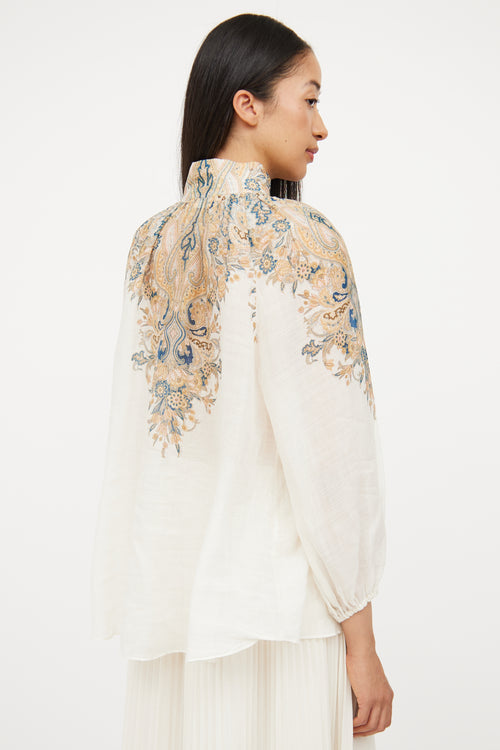 Zimmermann Cream & Multi Floral Blouse