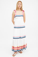 Zimmermann White & Multi Lulu Ribbon Tiered Dress