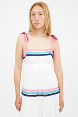 Zimmermann White & Multi Lulu Ribbon Tiered Dress